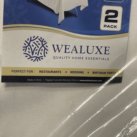 Wealuxe Tablecloths White Rectangular Polyester Tablecloths 60x102 Inches 2 Pack - Picture 6 of 10